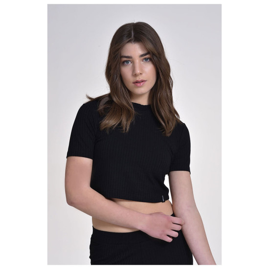 Target Γυναικεία κοντομάνικη μπλούζα Crop Top "Rib Viscose"